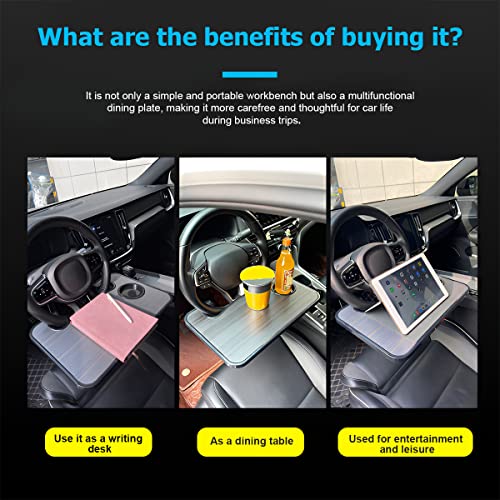 Portable Steering Wheel Tray – Multifunctional HDPE Car Dining & Work Table